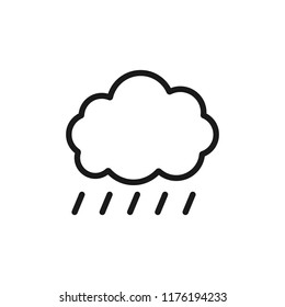 Cloud Rain Storm Weather Minimalistic Flat Line Outline Stroke Icon Pictogram Symbol