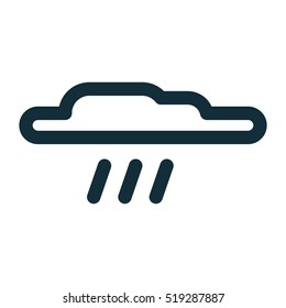 Cloud Rain Storm Weather Minimalistic Flat Line Outline Stroke Icon Pictogram Symbol