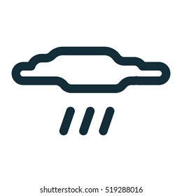 Cloud Rain Storm Weather Minimalistic Flat Line Outline Stroke Icon Pictogram Symbol