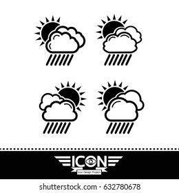cloud rain sun icon