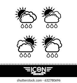 cloud rain sun icon