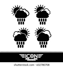 cloud rain sun icon