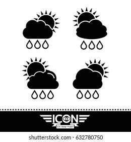 cloud rain sun icon