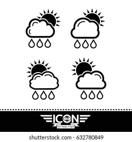 cloud rain sun icon