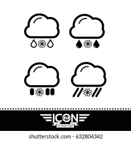 cloud rain sun snow icon
