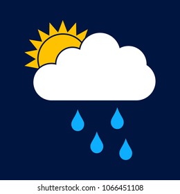 cloud rain and sun. vector icon