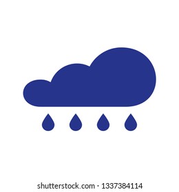 Cloud rain symbol. Rain icon in flat style isolated on white background. Forecast storm sign. Weather concept. Vector illustration