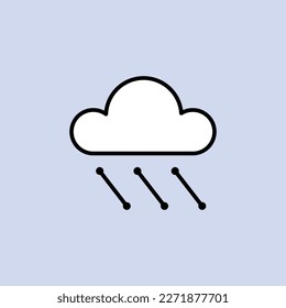 cloud and rain technology logo on blue background