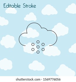 Cloud rain Thin Line Vector Icon