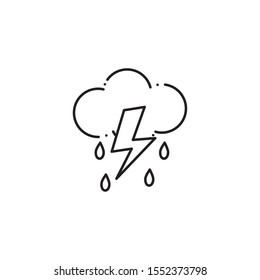 Cloud rain and thunder icon design, Weather sky nature climate cloudy season and meteorology theme Vector illustration