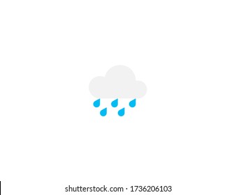 Cloud mit Regenvektorflache Ikone. Isolierte Regenwolke-Emoji-Abbildung 