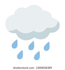 Cloud with rain vector flat icon. Isolated cloud with rain emoji illustration