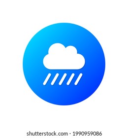 Cloud with rain vector icon. Rain cloud in blue gradient circle isolated Vector illustration EPS 10