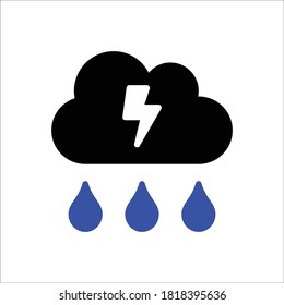 Cloud Rain vector icon on white background