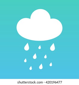 Cloud rain vector icon on beautiful gradient background.