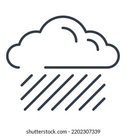 Cloud with rain, vector isolated flat icon, weather design element.