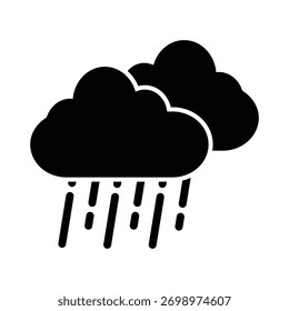 Nuvem e chuva ícone plano ícone ilustração vetor isolado, adequado para web design, logotipo, aplicativo e muito mais