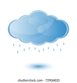 Cloud and rain - weather forecast - vector bright icon