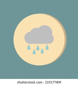 cloud rain. the weather icon