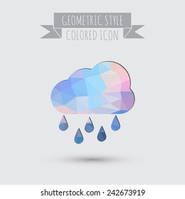 Cloud rain. The weather icon