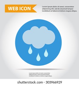Cloud and rain, weather icon, synoptic, vector.