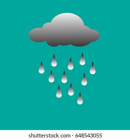 cloud and rain weather icon vector