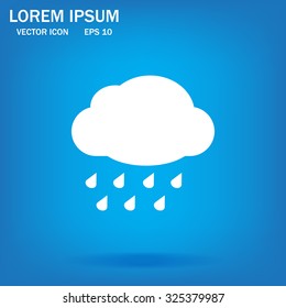 cloud with rain weather vector icon