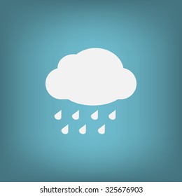 cloud with rain weather vector icon