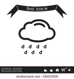 cloud with rain weather vector icon