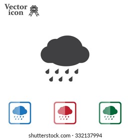 cloud with rain weather vector icon