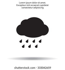 cloud with rain weather vector icon