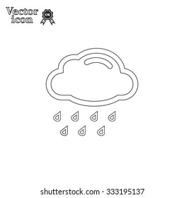 cloud with rain weather vector icon