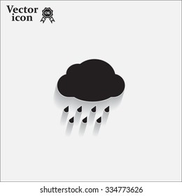 cloud with rain weather vector icon