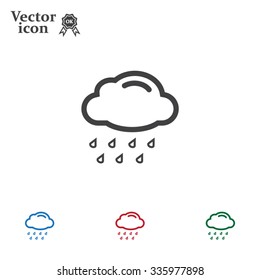 cloud with rain weather vector icon