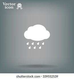 cloud with rain weather vector icon