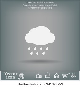 cloud with rain weather vector icon