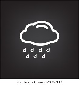 cloud with rain weather vector icon