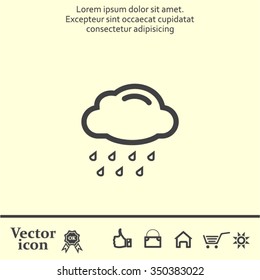 cloud with rain weather vector icon