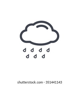 cloud with rain weather vector icon