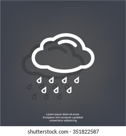 cloud with rain weather vector icon