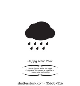 cloud with rain weather vector icon