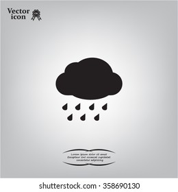 cloud with rain weather vector icon