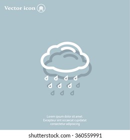 cloud with rain weather vector icon