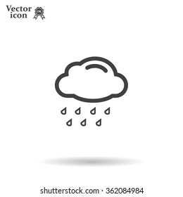 cloud with rain weather vector icon