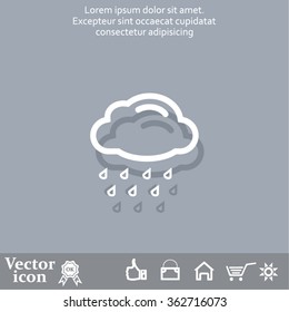 cloud with rain weather vector icon