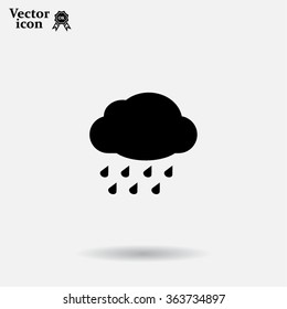 cloud with rain weather vector icon