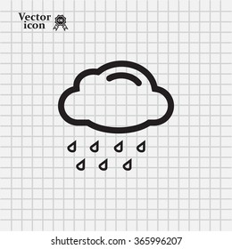 cloud with rain weather vector icon