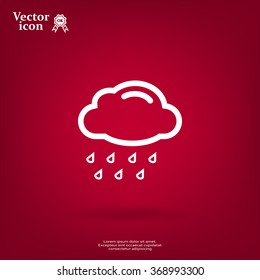 cloud with rain weather vector icon