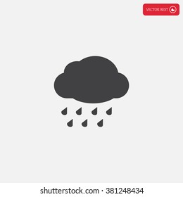 cloud with rain weather vector icon