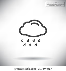 cloud with rain weather vector icon